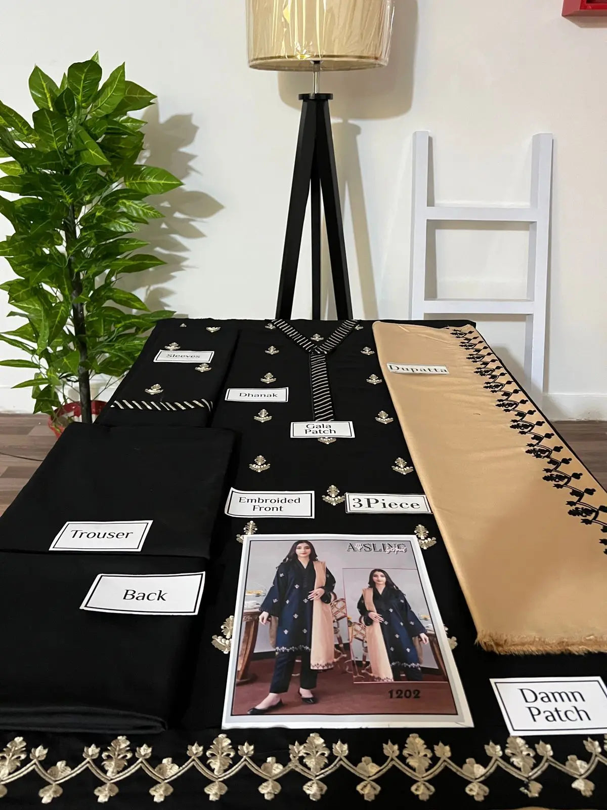 Winter Collections 2024 DHANAK 3Pcs suit EasyShop