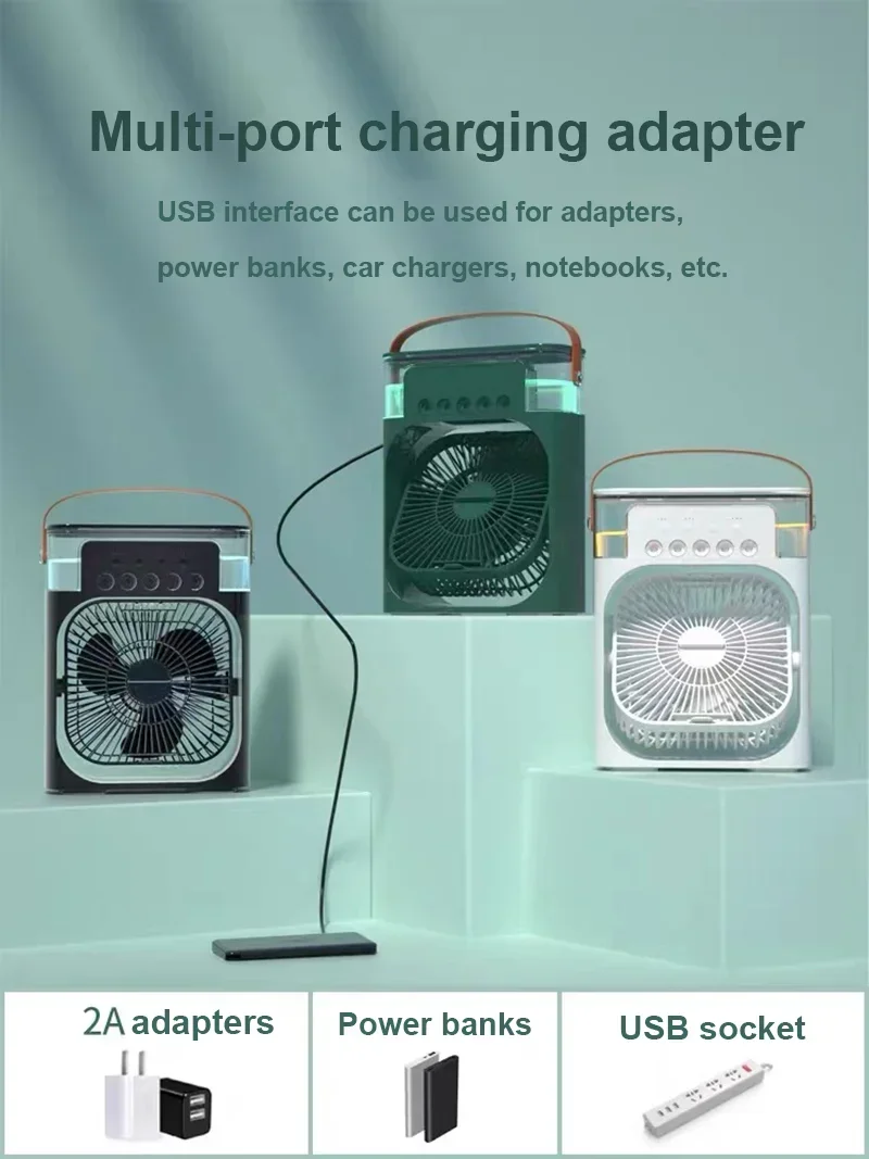 Portable Air Conditioner Fan | Usb Electric Fan With Led Night