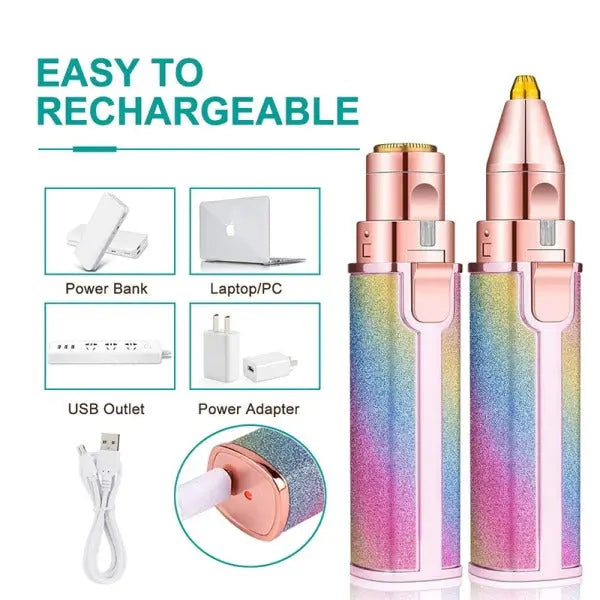 Rechargeable Electric Facial Hair Remover And Cleaning Brush EasyShop Mini Mart