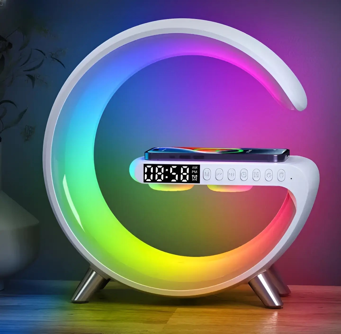 Multi-functional Led Clock Display Speaker Wireless Charging Night Lamp EasyShop