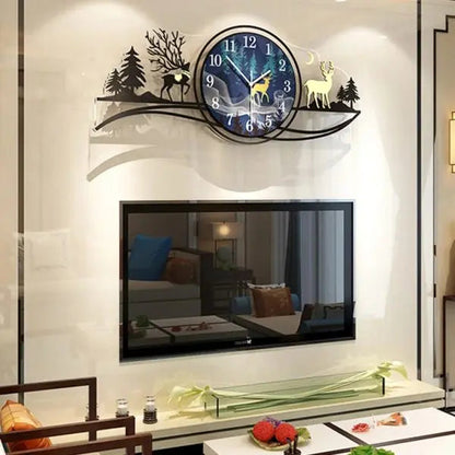 Forest Figure Deer 3d Wall Clock With Light EasyShop Mini Mart