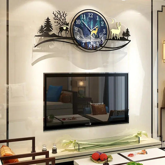 Forest Figure Deer 3d Wall Clock With Light EasyShop Mini Mart