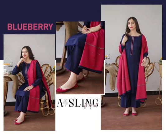 Winter Collections 2024 DHANAK 3Pcs suit EasyShop