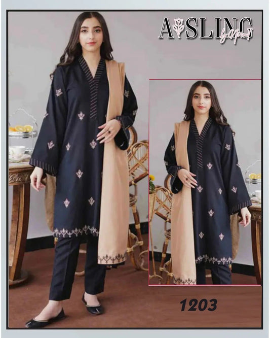 Winter Collections 2024 DHANAK 3Pcs suit EasyShop
