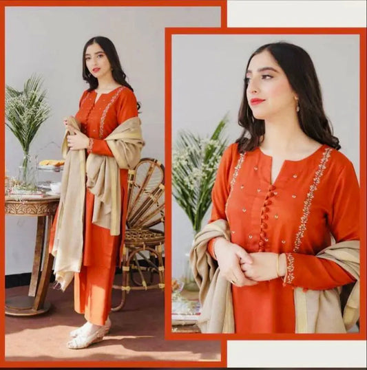 Winter Collections 2024 DHANAK 3Pcs suit EasyShop