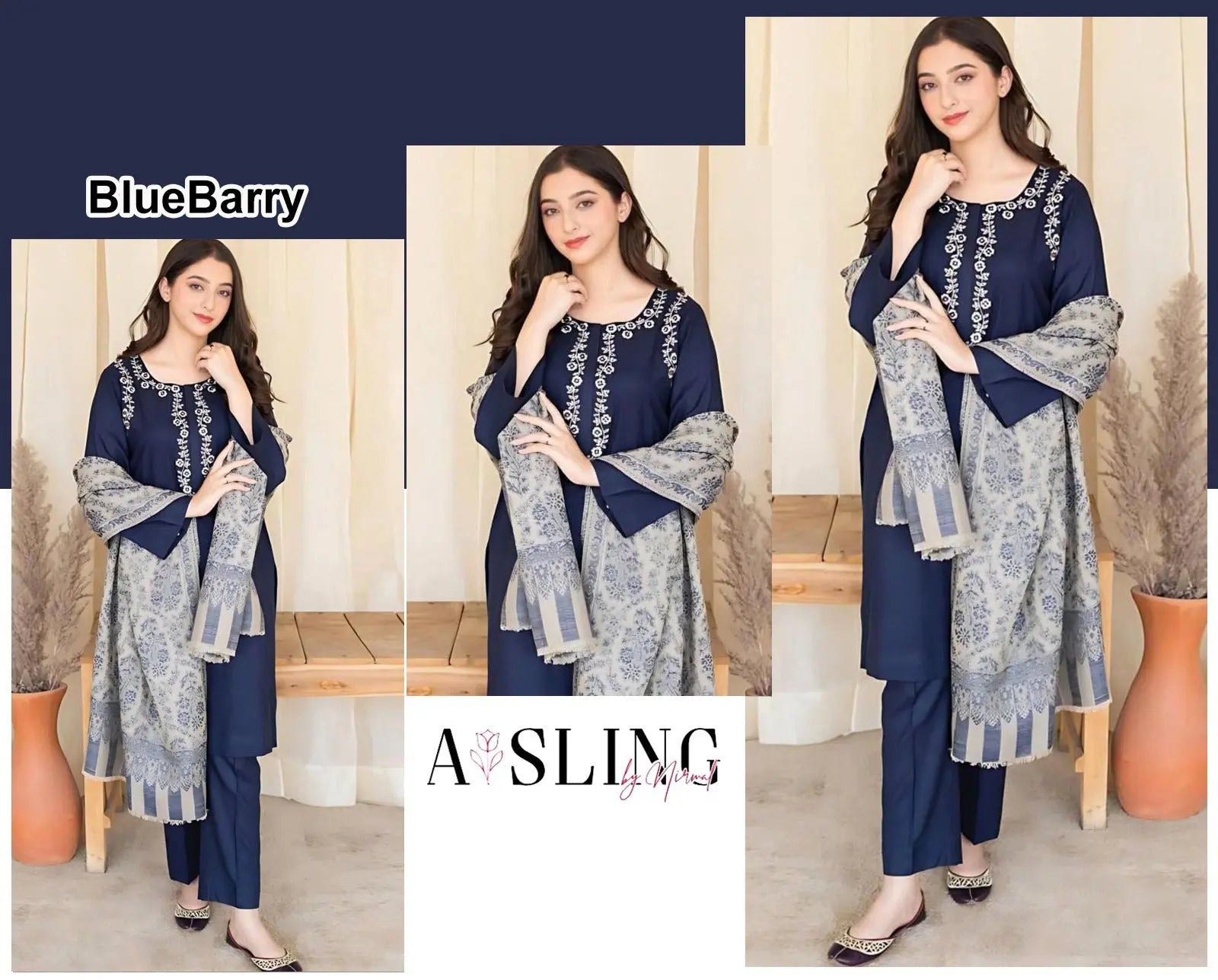 Winter Collections 2024 DHANAK 3Pcs suit EasyShop