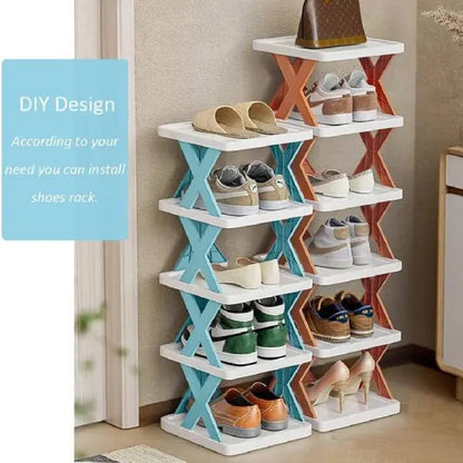 Stackable Shoe Rack Shelf Box Plastic 5 Layer Random Color EasyShop