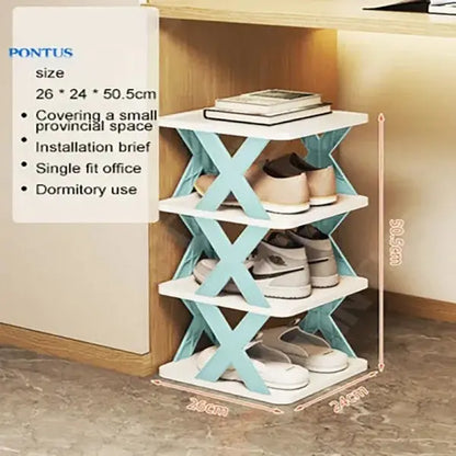 Stackable Shoe Rack Shelf Box Plastic 5 Layer Random Color EasyShop