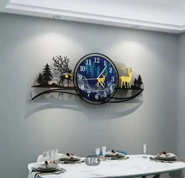 Forest Figure Deer 3d Wall Clock With Light EasyShop Mini Mart