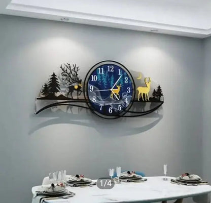 Forest Figure Deer 3d Wall Clock With Light EasyShop Mini Mart