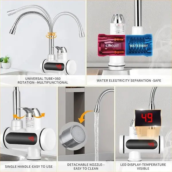 Electric Hot Water Heater Faucet Kitchen Instant Heating Tap Water (with Shower) EasyShop Mini Mart