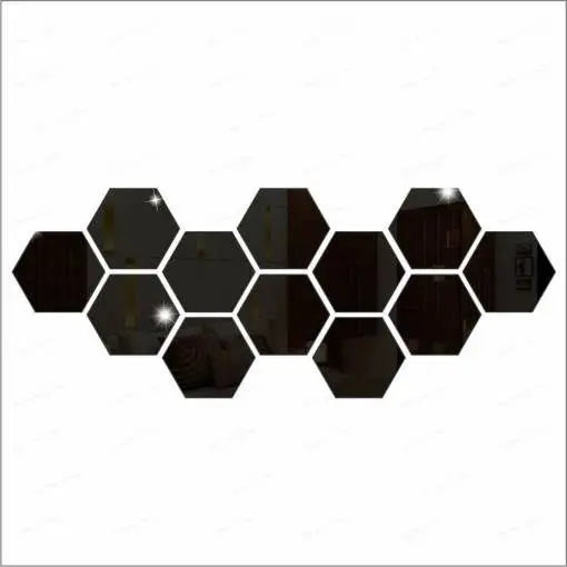 Acrylic Hexagon Simple Mirror-surface Geometric Decoration Wall EasyShop Mini Mart