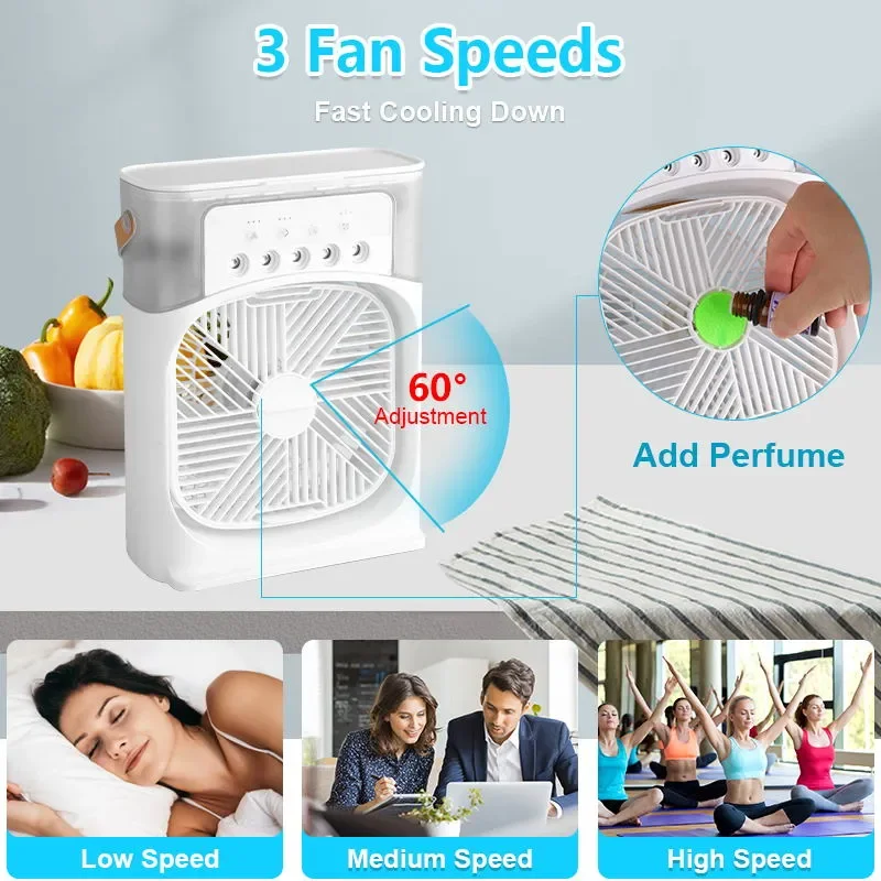 Portable Air Conditioner Fan | Usb Electric Fan With Led Night