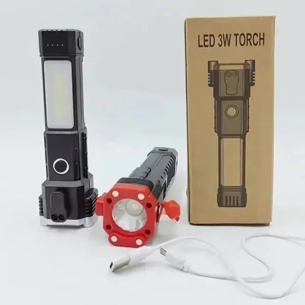 High-power Led Torch Light Rechargeable Flashlight & Power Bank EasyShop Mini Mart