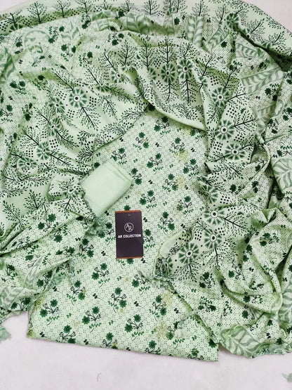 Women's Unstitched Printed Embroidered Suit 3 Pcs EasyShop Mini Mart