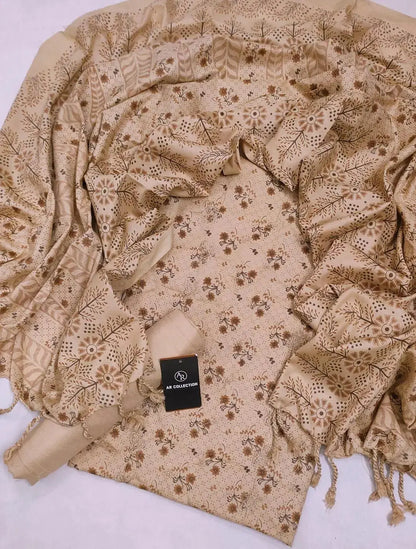 Women's Unstitched Printed Embroidered Suit 3 Pcs EasyShop Mini Mart