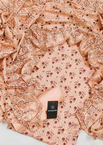 Women's Unstitched Printed Embroidered Suit 3 Pcs EasyShop Mini Mart