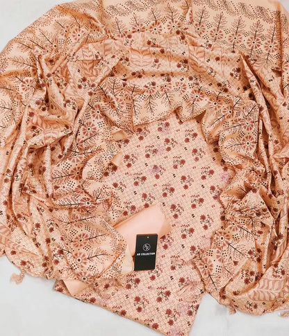 Women's Unstitched Printed Embroidered Suit 3 Pcs EasyShop Mini Mart