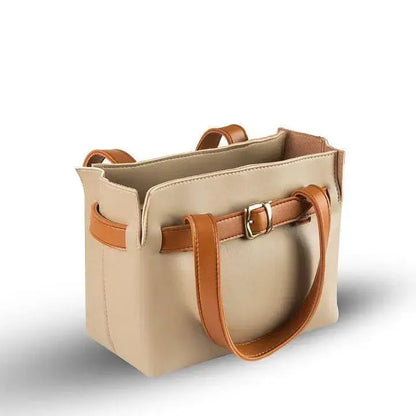 Women's PU Leather Plain Hand Bag Set EasyShop Mini Mart