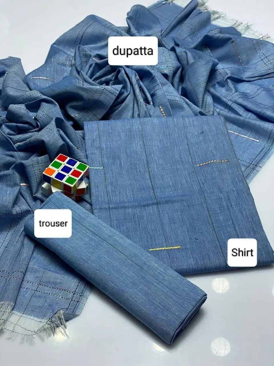 Women's Unstitched Khaadi Plain Suit 3Pcs EasyShop Mini Mart