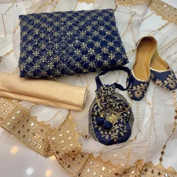 3 Pcs Women's Unstitched Embroidered Suit EasyShop