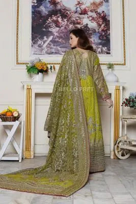 Bridal Raw Silk Front Back Fully Embroidered Cup Sequence EasyShop Mini Mart