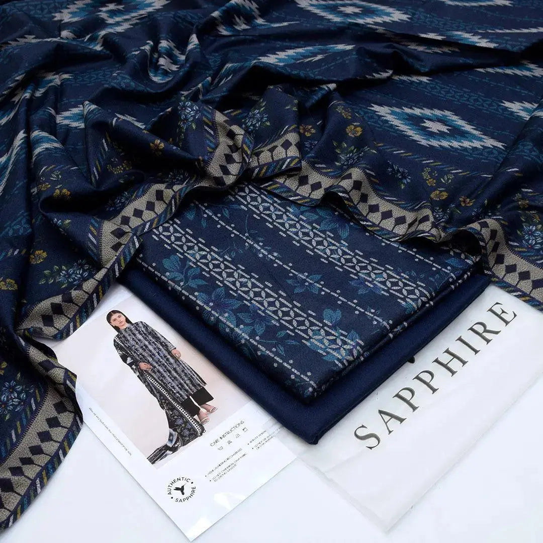 Women's Unstitched Dhanak Printed Suit 3 Pcs EasyShop Mini Mart