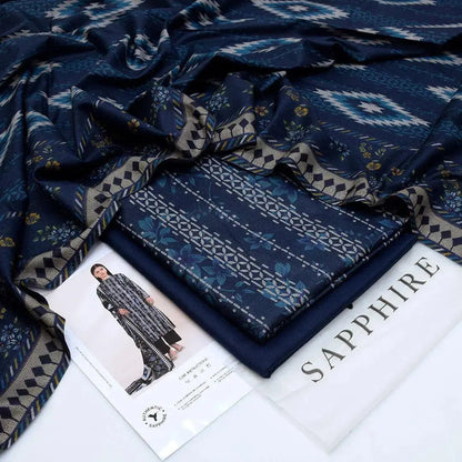 Women's Unstitched Dhanak Printed Suit 3 Pcs EasyShop Mini Mart