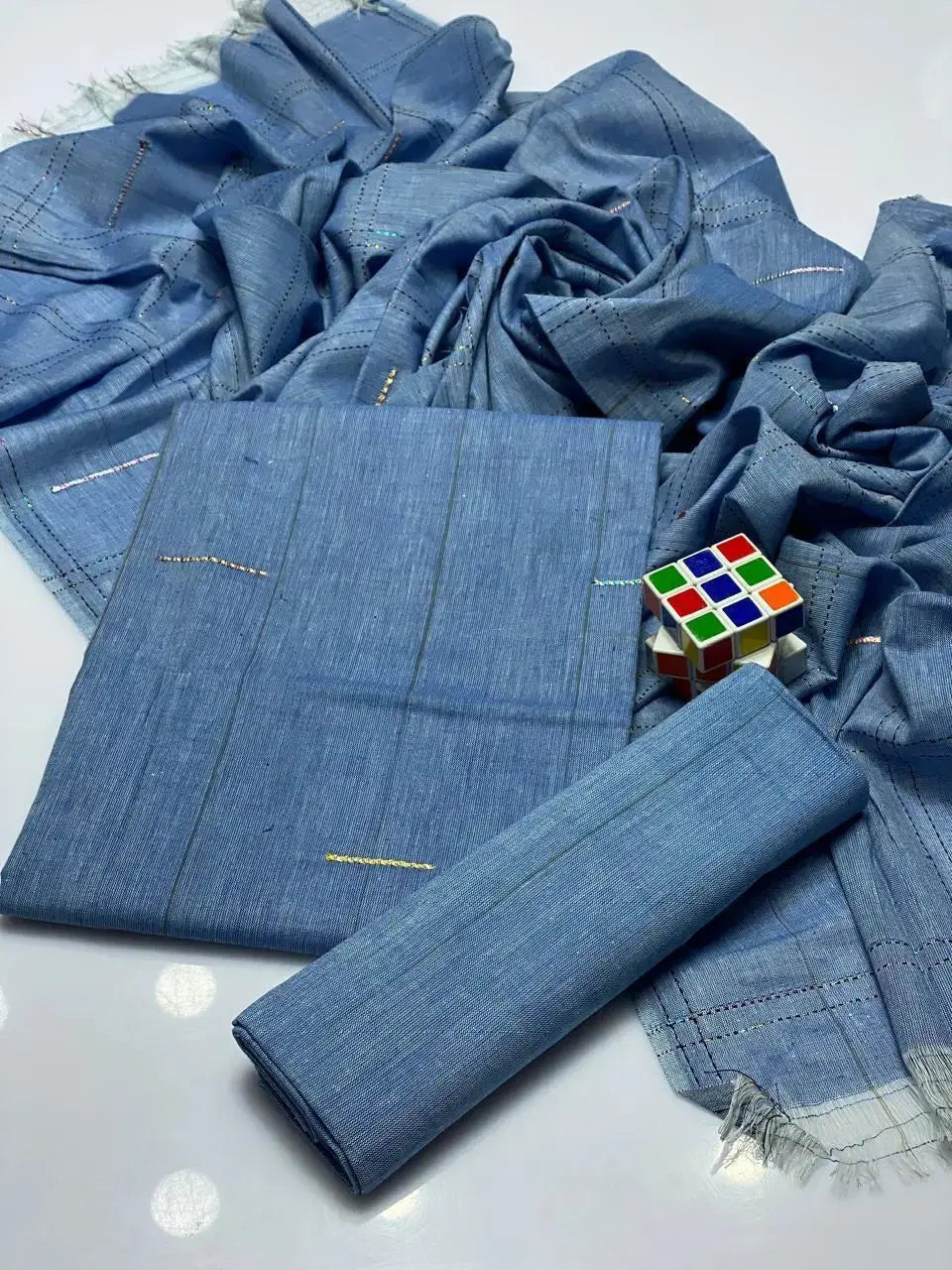 Women's Unstitched Khaadi Plain Suit 3Pcs EasyShop Mini Mart