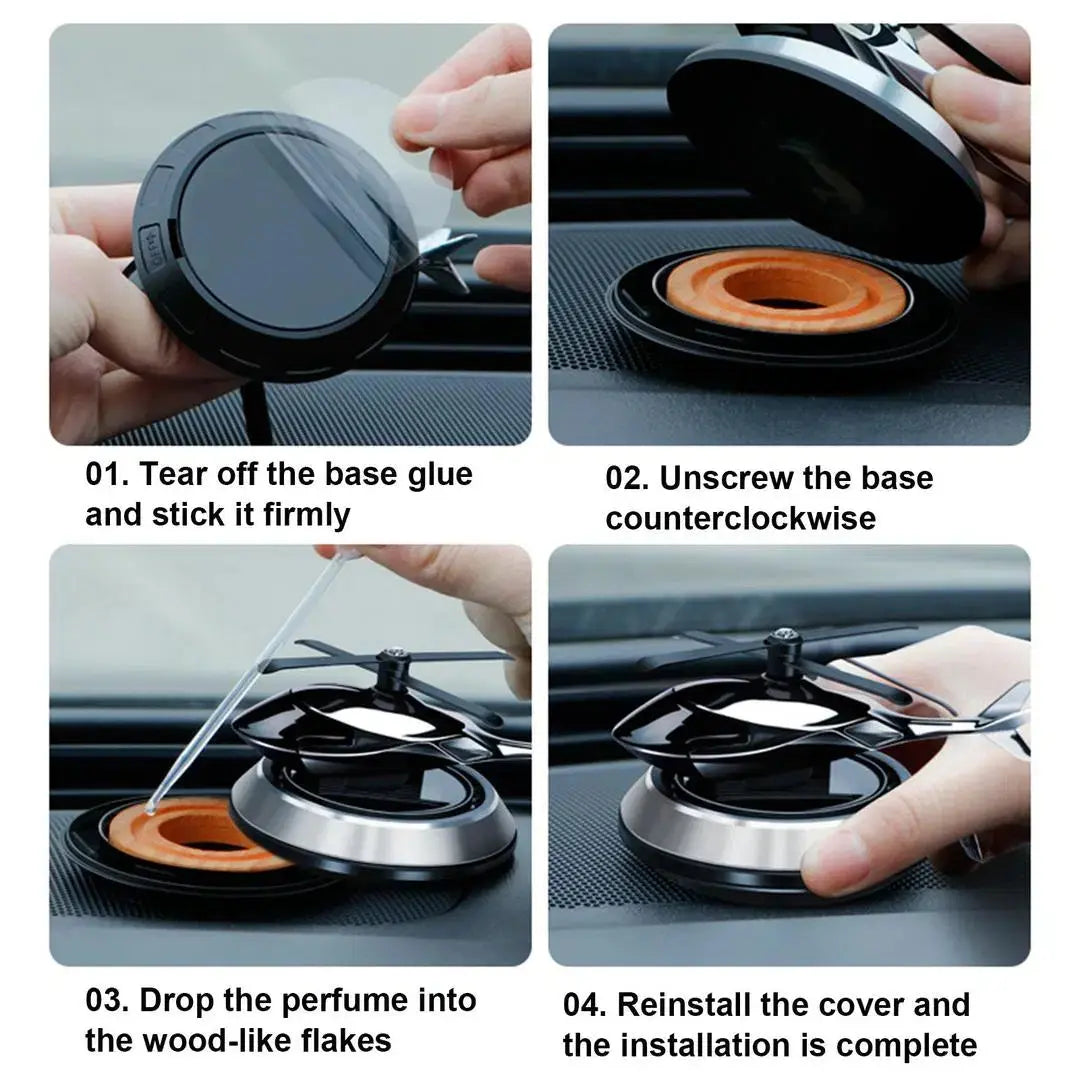 Solar Helicopter Air Freshener For Car, Silver EasyShop Mini Mart