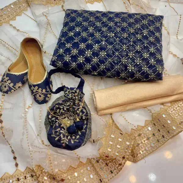 3 Pcs Women's Unstitched Embroidered Suit EasyShop