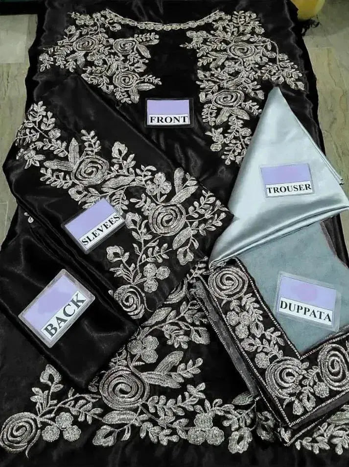 Women's Unstitched Silk Embroidered Suit EasyShop Mini Mart