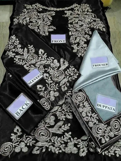 Women's Unstitched Silk Embroidered Suit EasyShop Mini Mart