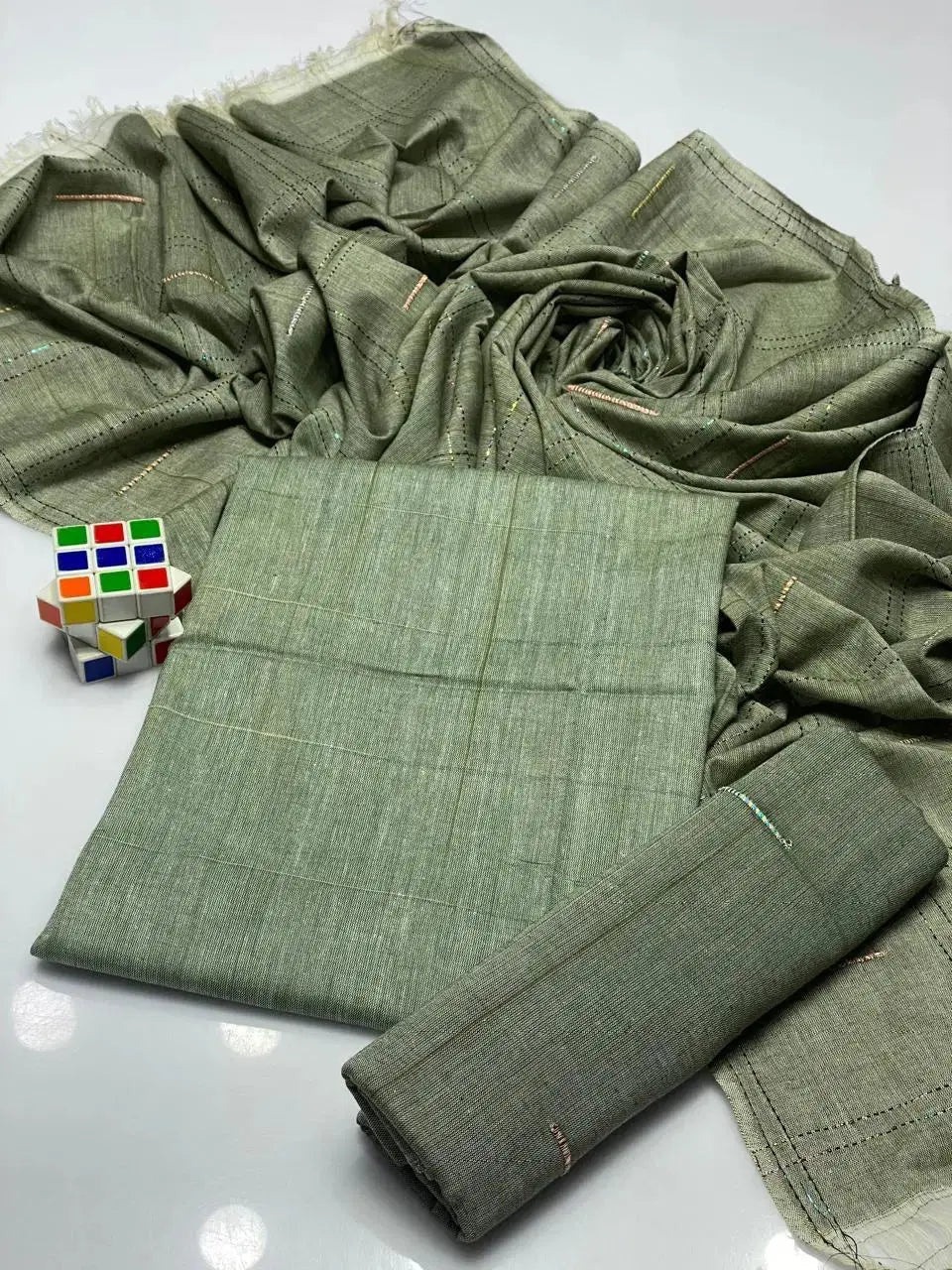 Women's Unstitched Khaadi Plain Suit 3Pcs EasyShop Mini Mart