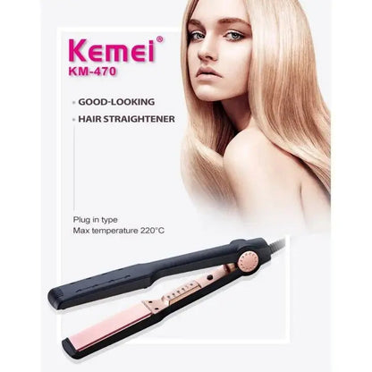 Professional Hair Straightener Kemei km 470 Black EasyShop Mini Mart