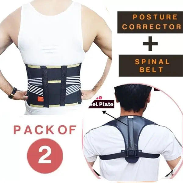 Pack Of 2 Adjustable Spinal Belt and Shoulder Belt EasyShop