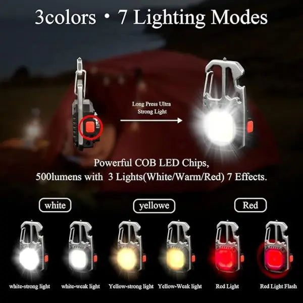 Portable Mini Led Work Light Cob Keychain Rechargeable EasyShop Mini Mart