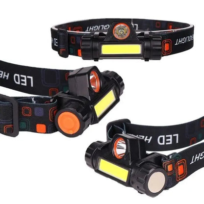 Rechargeable Ip65 Waterproof Headlight With Cob Flashlight EasyShop Mini Mart