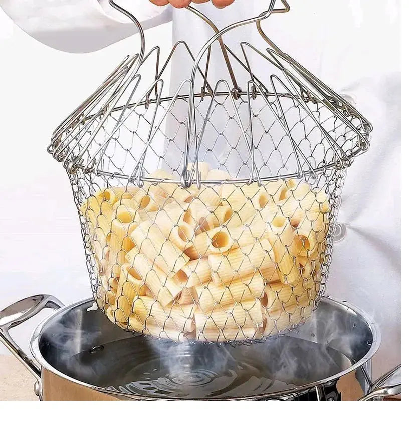 Vegetable Frying, Foldable Strainer, Chef Basket 12 IN 1 EasyShop