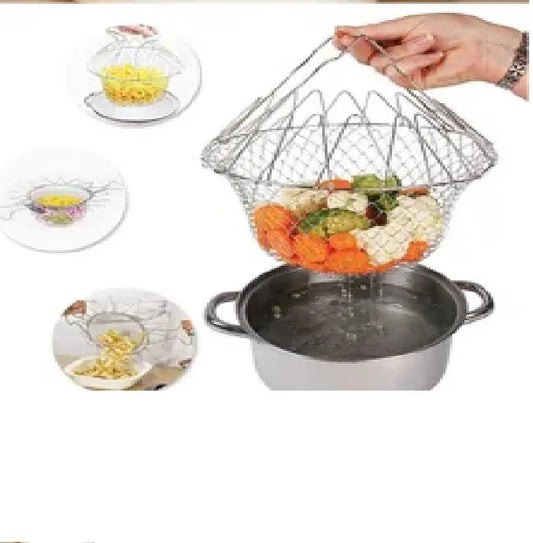 Vegetable Frying, Foldable Strainer, Chef Basket 12 IN 1 EasyShop