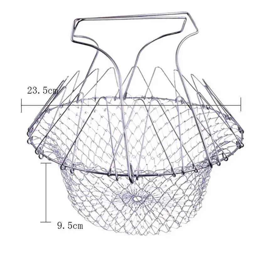 Vegetable Frying, Foldable Strainer, Chef Basket 12 IN 1 EasyShop